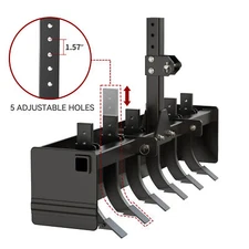 Box Blade Tractor Attachment  54.25" Width W/6 Scarifier Shank for Cat 0 & Cat 1