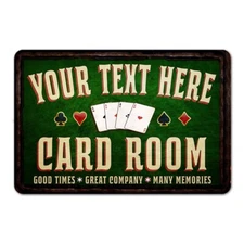 Personalized Card Room Metal Sign Poker Room Casino Game Room 108120080001