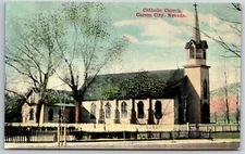 Vintage PPC Postcard - "Catholic Church, Carson City, Nevada"