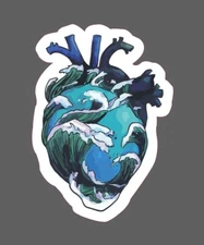 Heart Sticker Ocean Waves Waterproof Travel Outdoor Tropical Beach Gift NEW