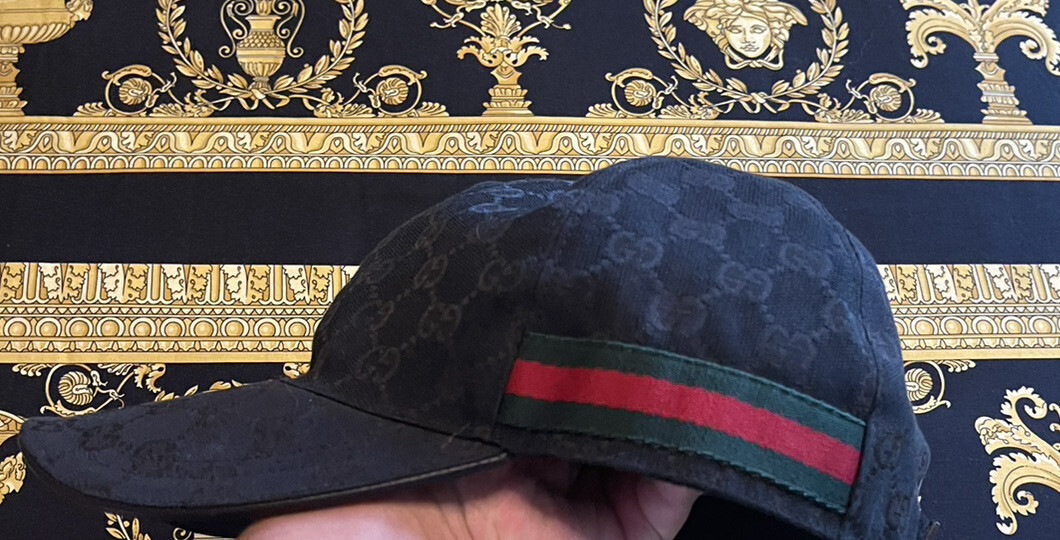 100% AUTH GUCCI MONOGRAM BASEBALL HAT CAP GG LOGO SZ XL | eBay