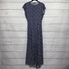Reformation Gavin Dress Navy Blue Floral Print Size 12