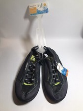 Speedo Junior Boys Charcoal Gray Water Shoe Size Medium 2-3 M Bungee Lacing Pool