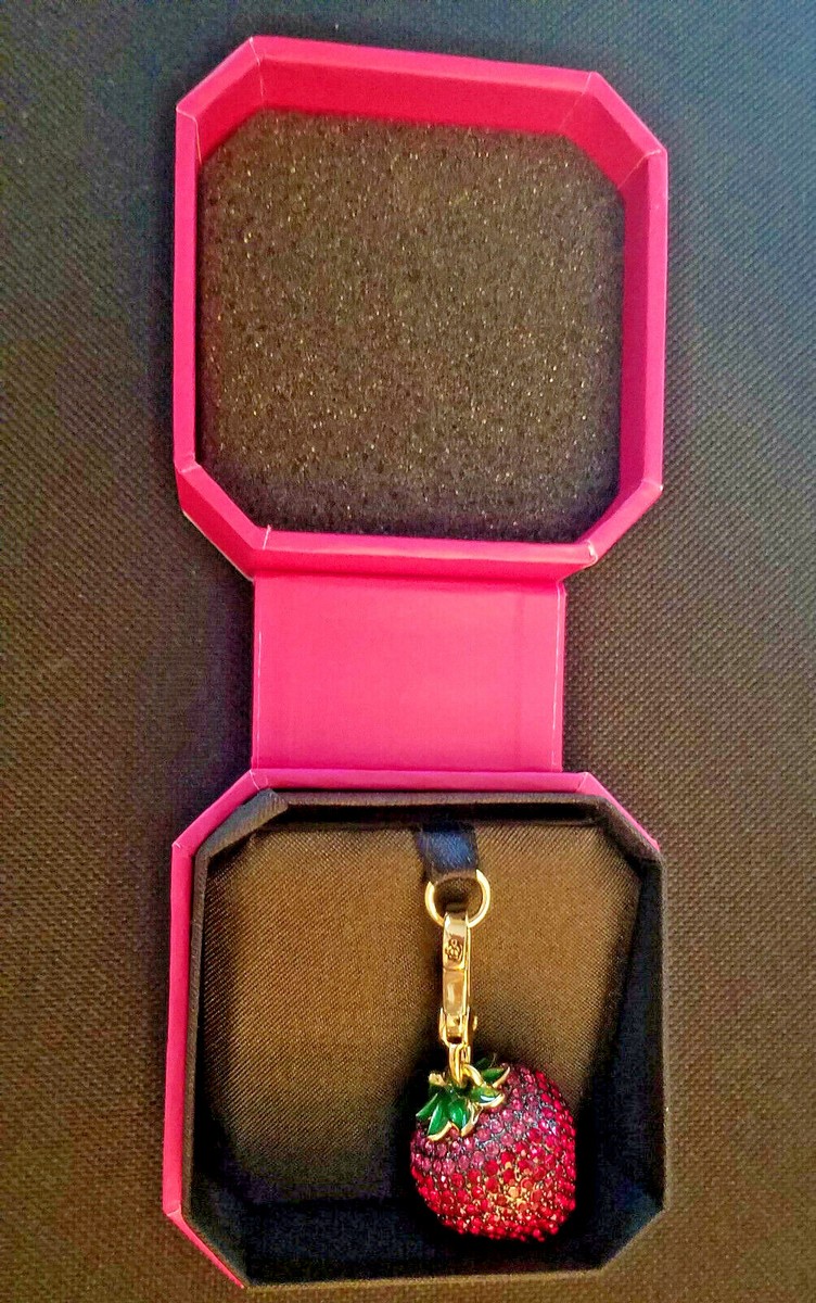 Rare JUICY COUTURE Large Strawberry Charm PAVE Crystals