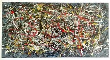 JACKSON POLLOCK ABSTRACT EXP COLLECTOR'S LITHOGRAPH PRINT "DRIP PAINTING" 1949
