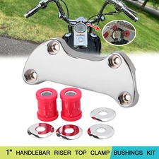 1" Handlebar Riser Top Clamp +Bushings For Harley Dyna Wide Glide Softail FXSTC