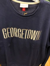 GEORGETOWN HOYAS THERE & BACK CREW NECK SWEATSHIRT  MENS  MITCHEL & NESS NAVY