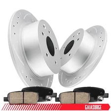 For Mazda 3 CX-30 265mm Rear Drilled Slotted Disc Brake Rotor Ceramic Pad Kit