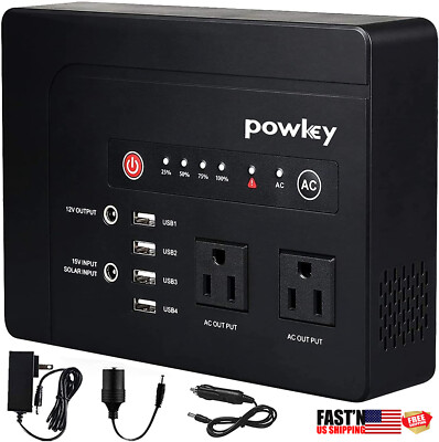 #ad New Powkey 200W Portable Power Bank 39600mAh AC Outlet Laptop Phone USB Charger $89.99