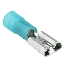 25 Nylon Quick Disconnect Terminal Crimp Connector Female Blue 16-14 AWG 0.205"
