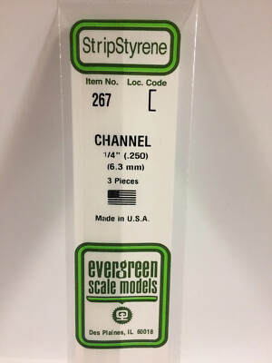 Evergreen EG267 - .250'' (6.3mm) Opaque White Polystyrene Channel