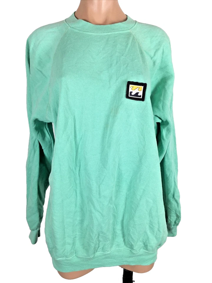 Sudadera de Surf Billabong Rayas Rosa Neón Verde Como Nueva Años 80 XL De Colección Foto 2 de 4