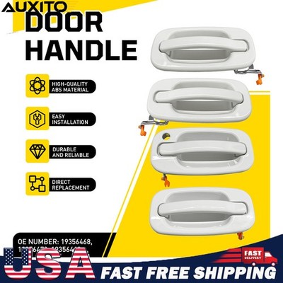 FrontRear Outside Door Handle White For GMC Sierra 1500 2500 3500 1999-2006 4x