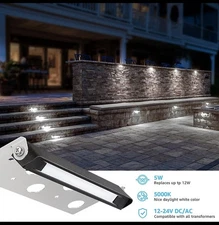 12PCK SUNVIE 7 INCH 5W LED Hardscape 5000K Daylight Retaining Wall Lighting NEW