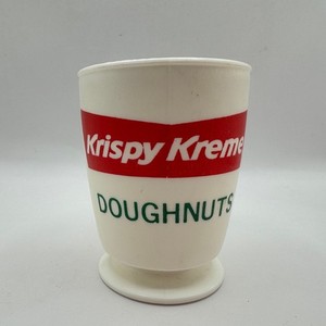 Whirley Krispy Kreme Doughnuts Mug White Vintage Plastic Footed