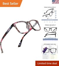 Stylish UV Protection Reading Glasses - Lightweight Floral Blue Light Blockers