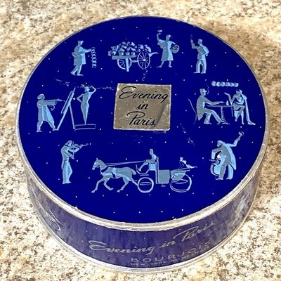 BOURJOIS Sealed EVENING IN PARIS Loose Face Powder-Iconic Graphics-NOS-2 5/8 OZS
