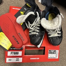 CCM Jetspeed FT680 Intermediate Hockey Skates Size 3.5 Wide Used Eu 36  Insert