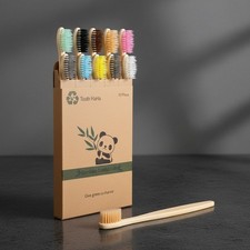 Colorful Bamboo Toothbrushes 10 Pack Environmental Friendly