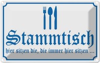 Blechschild 20X30 Cm Stammtisch Hier Sitzen Wieß Dekoration Spruch Zitat Deko Ge