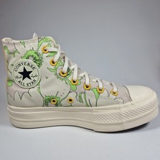 Converse Platform Trainers Womens UK 5.5 Multi Crafted Floral Chuck Taylor High