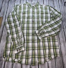 XL TALL Carhartt Button Up Shirt Long Sleeve Green Plaid Front Pocket SEE PHOTOS