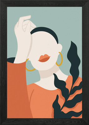 Stilvolle Frau Modern Dekor Gerahmtes Wandbild Poster Leinwanddruck Bild