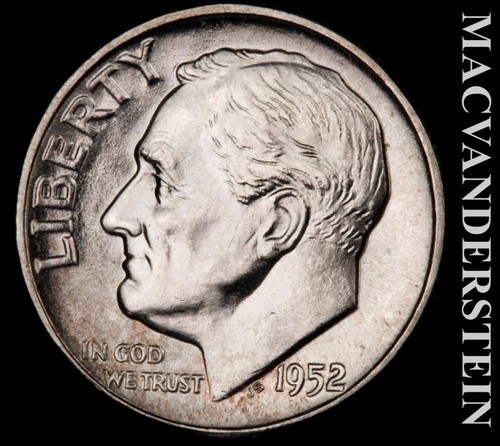 1952 Silver Roosevelt Dime - Choice Gem Brilliant Uncirculated Lustrous ...