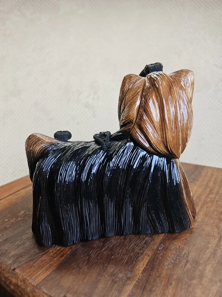 Bolso sin asas Timmy Woods Yorkshire Terrior perro Minaudiere arco rojo precioso en muy buen estado Foto 2 de 4