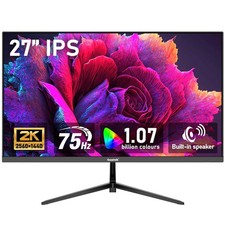 27 inch IPS 2K QHD 2560 1440 Computer Monitor 75Hz Gaming PC Screen, 1ms  Ad...
