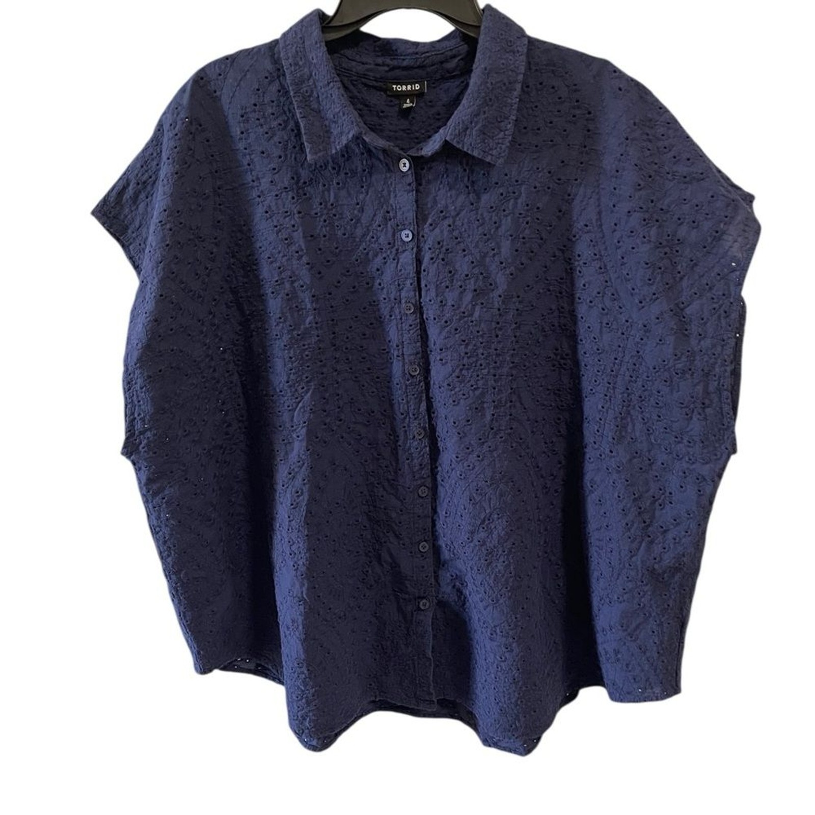 Torrid Sleeveless Collared Button Down Navy blue … - image 1