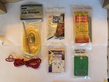 Zestaw sprzętu do żyłki wędkarskiej - opona węzłowa, sznurki do ryb, zjeżdżalnia, węzeł krwi