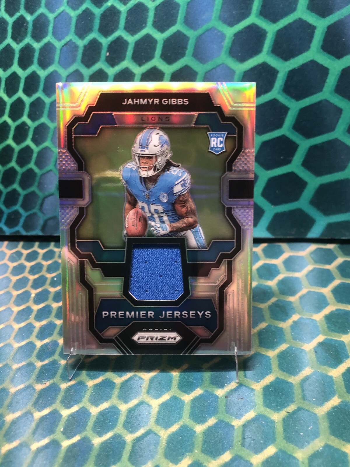 2023 Panini Prizm Jahmyr Gibbs Premier Jerseys RC Rookie #PJ-JG Detroit Lions