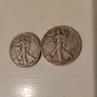 NICE 💥 Set of 1944D & 1944 50C Walking Liberty Half Dollars 90% SILVER