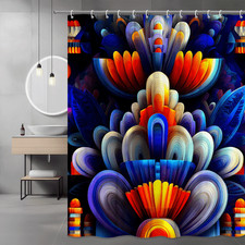 Abstract Floral Shower Curtain Colorful Graphic Print