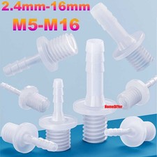 Metric Male Straight Fittings PE Plastic Barbed Hose Pipe Connectors Air Water