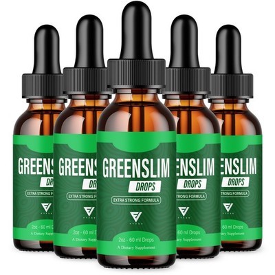 (5 Pack)  GreenSlim Weight Management Liquid Supplement, Green Slim Drops (10oz)