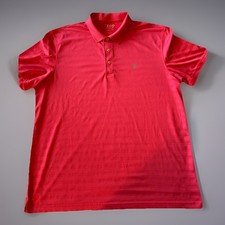 Izod Shirt Mens Polo Collared Large Polyester Coolmax Pink Short Sleeve