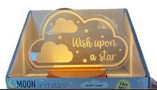 MOON  STARS Wish upon a star Night Light, Gift Baby Kids Need 3 AA Batteries 