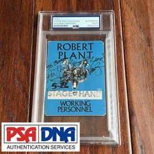 STEVIE RAY VAUGHAN * PSA * Autograph STAGE HAND PASS Signed * Robert Plant