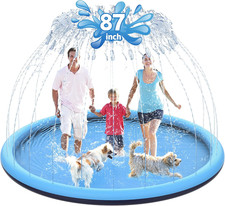87" Non-Slip Splash Pad for Kids and Dog, Thicken Sprinkler Pool Summer Outdoor
