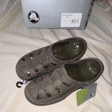 Crocs Mesa Fisherman Mens Brown Leather Slip-...
