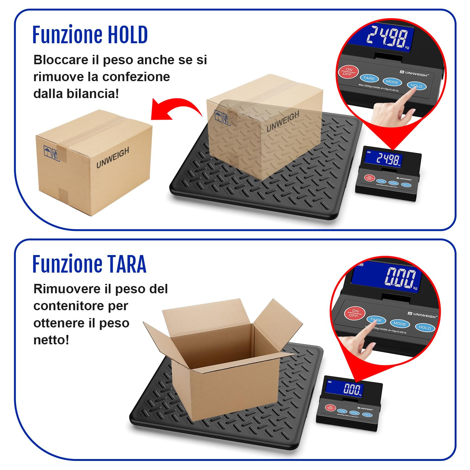 Bilancia Pesapacchi 200kg Robusta | Acciaio Inox Precisione 10g LCD - 4