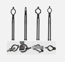 Blacksmith Tongs 18” 4 PCS V-Bit Bolt Wolf Jaw Z V-Bit Gripping Tongs