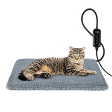 Heated Cat Bed, Waterproof Adjustable Temperature Dog Cat Heating Pad with Ti...