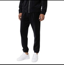 New Men  s Fila Black Velour Fashion Tracksuit 4XL
