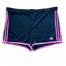 Adidas Women  s Black and Pink Athletic Drawstring Shorts Size XL