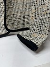 Kasper Sz 12 Textured Woman Open Front Jacket Blazer Lined Black Gold White Fall — photo 4