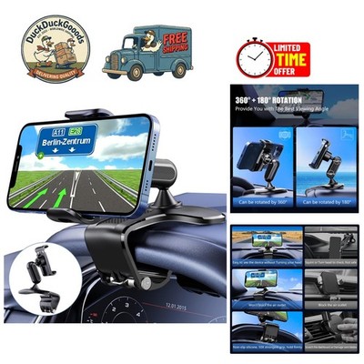Universal 360° Car Phone Stand - Fits 4-7 inch Smartphones Securely on Dashboard