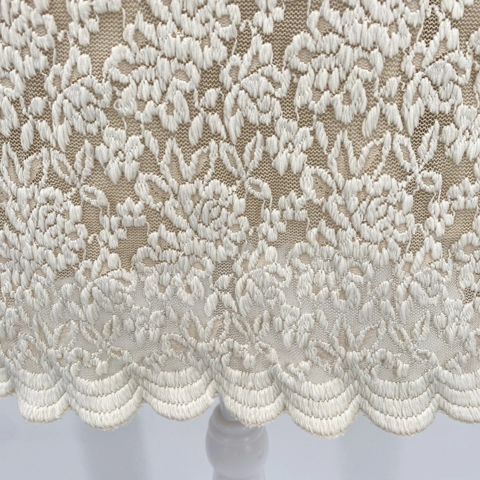 Винтажный Dressbarn коллекции платье женщин 4 слоновой кости кружева V шеи без рукавов оболочка - Изображение 4 из 4